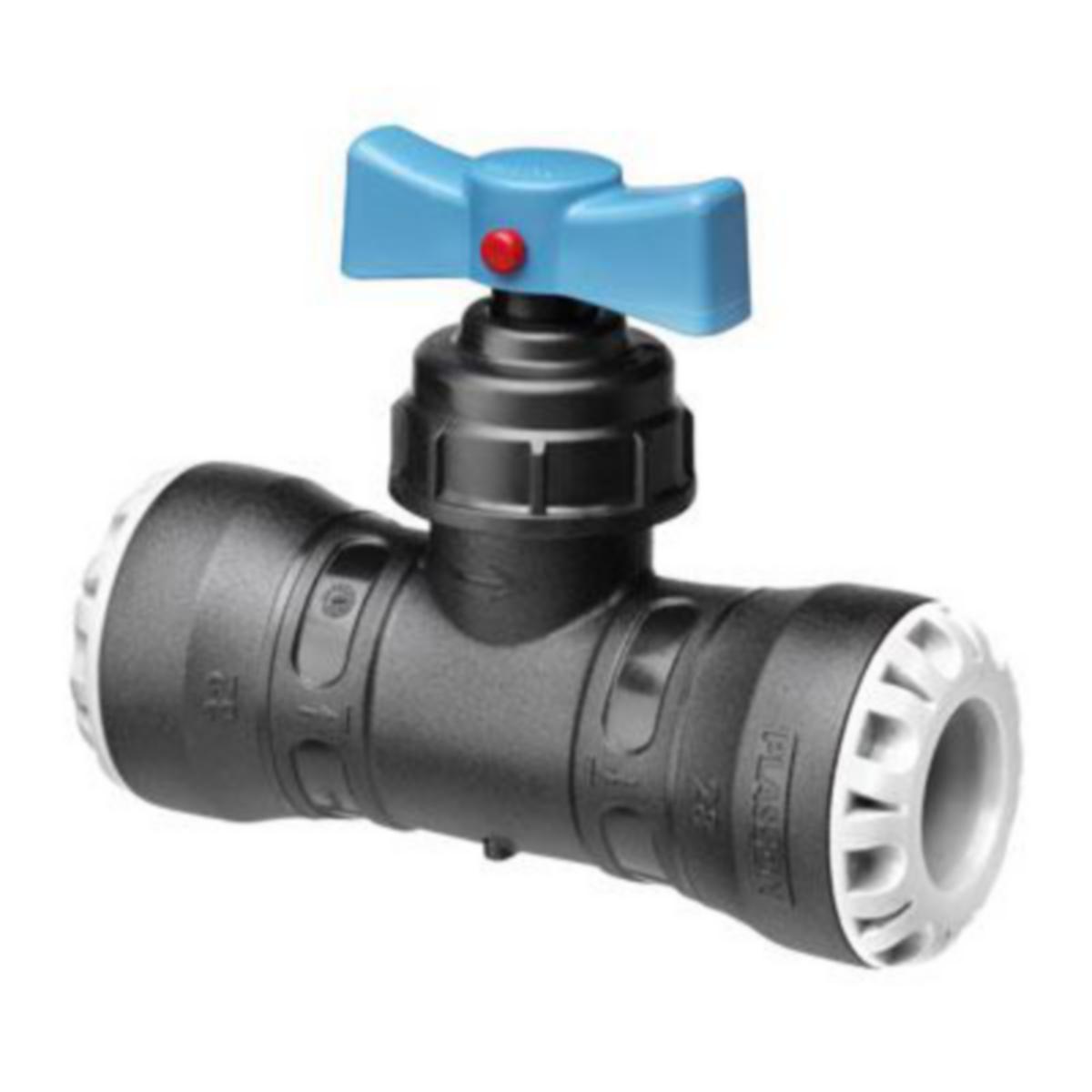 Bakkekran Plasson Push-Fit - 32 mm Plasson stoppekran Serie 1 Push-Fit