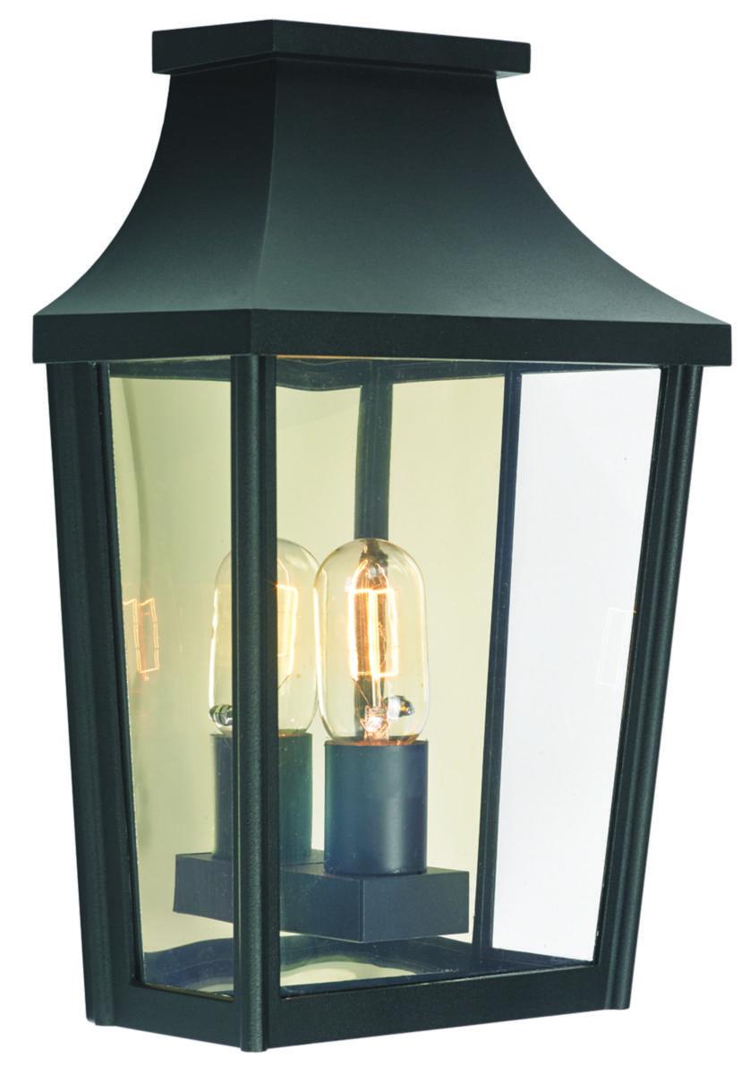 Veggarmatur Norlys London 497 - London 497 Sort E27. 57W Halo max. IP65. KL II