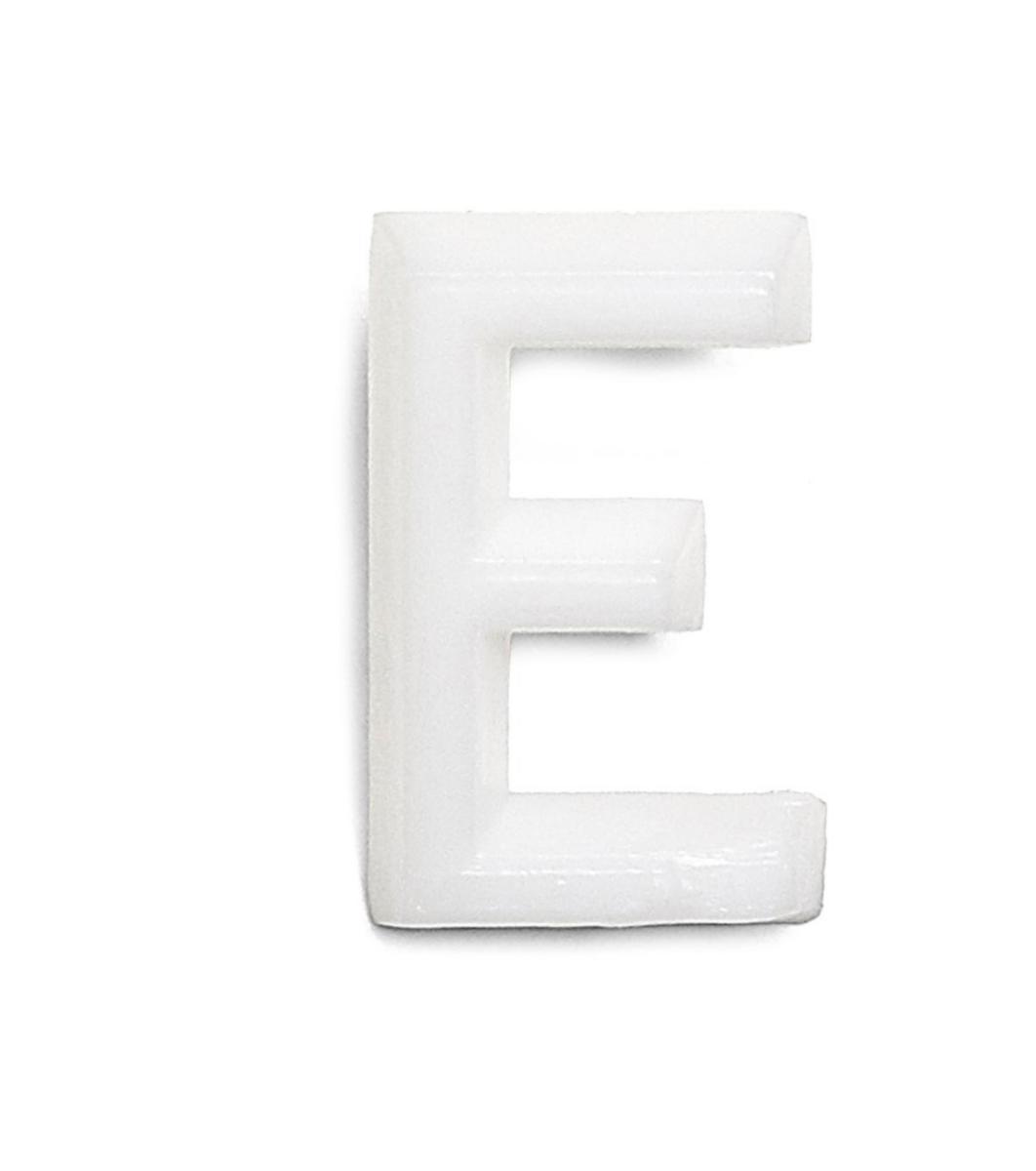 Bokstaver av plast 13 mm - Bokstav E -1002 Habo 13mm hvit