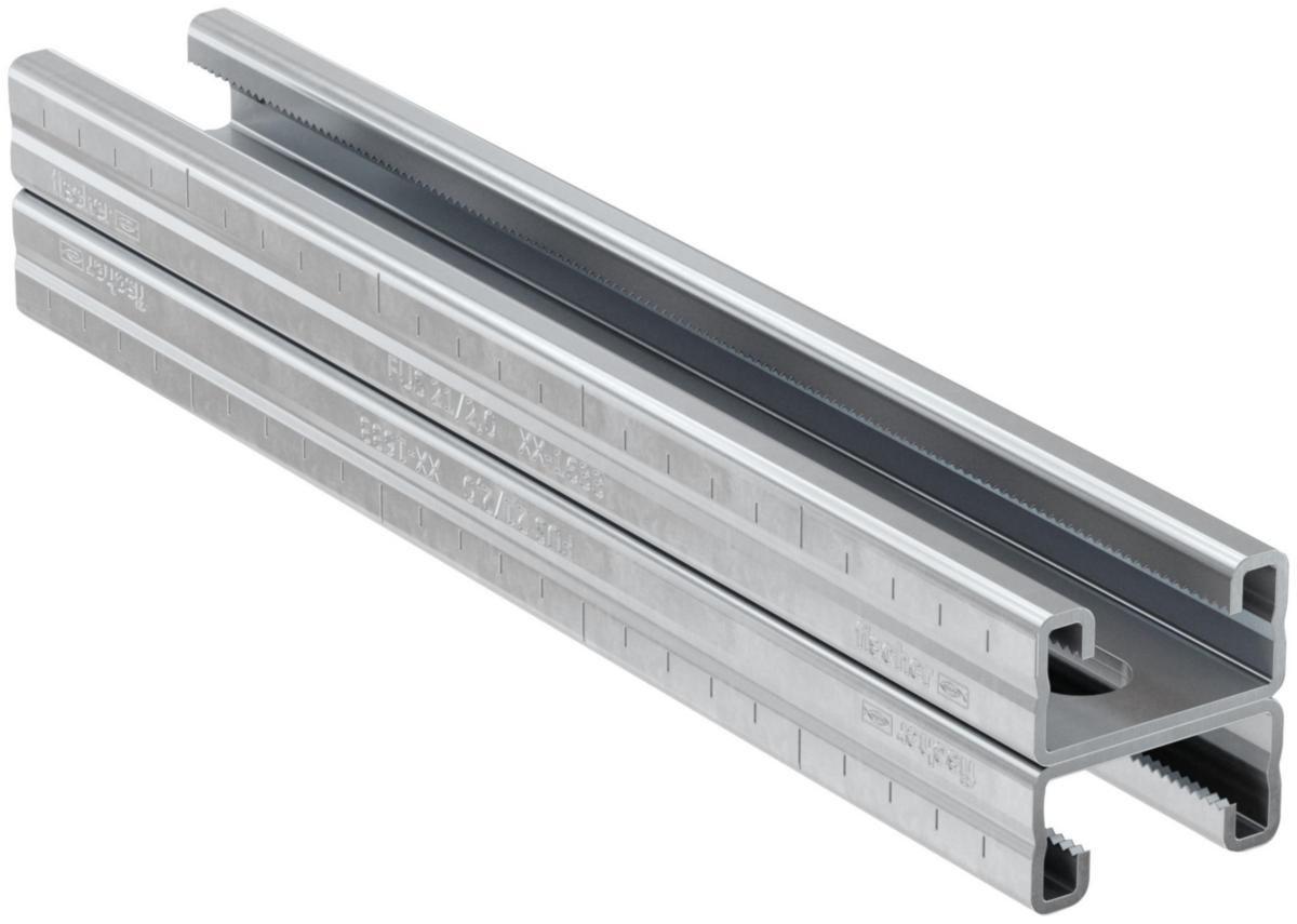 Montasjeskinne FUS 21D, elforsinket, fischer - 21D/2.0-6m Montasjeskinne ELZ - FUS Universal system