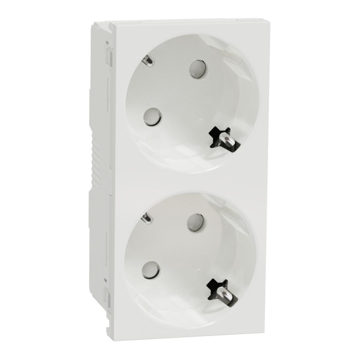 Stikkontakt Schneider 2-veis 2P+E hurtigklemme - 2 veis uttak 2P+E hurtigkl hvi