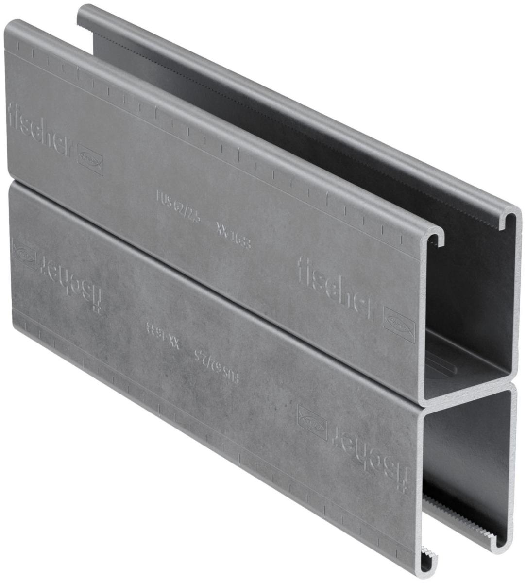 Montasjeskinne FUS 62D, varmforsinket, fischer - 62D/2.5-6m Montasjeskinne FZV - FUS Universal system