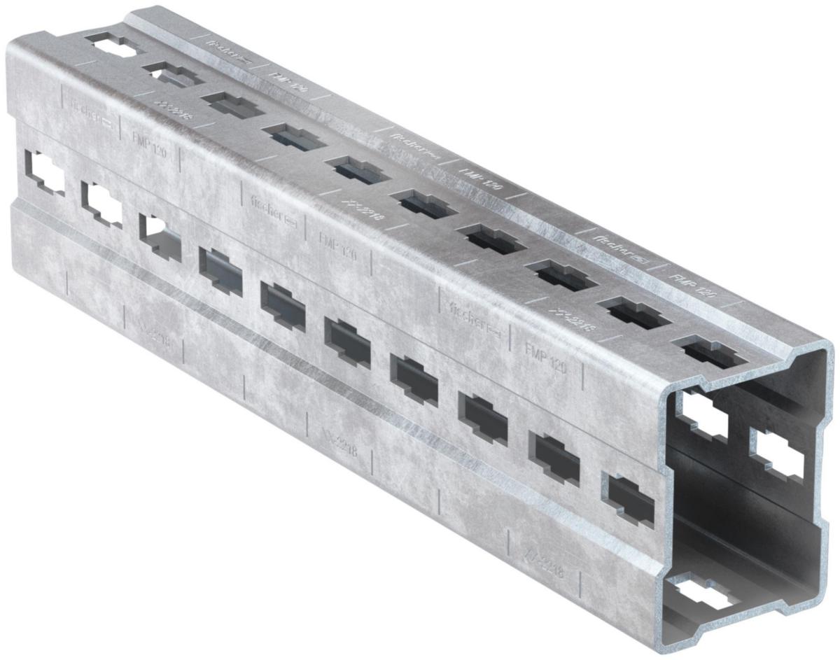 Montasjeskinne FMP 120, varmforzinket, FMS skinnesystem, fischer - 120-3m Montasjeskinne FZV - FMS Tung/Industri System