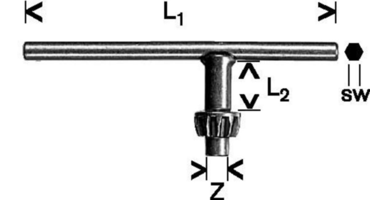 Chucknøkkel B, 6 TAPP 60X30 1 - Reservenøkkel tannkranschuck Bosch ZS14. B. 60mm. 3 mm. 6mm