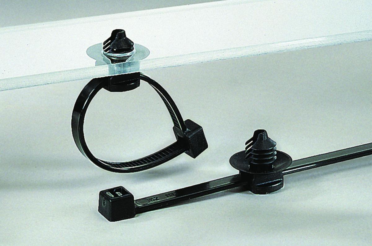 Strips med feste HellermannTyton - Strips m feste 6.5-7mm hull 