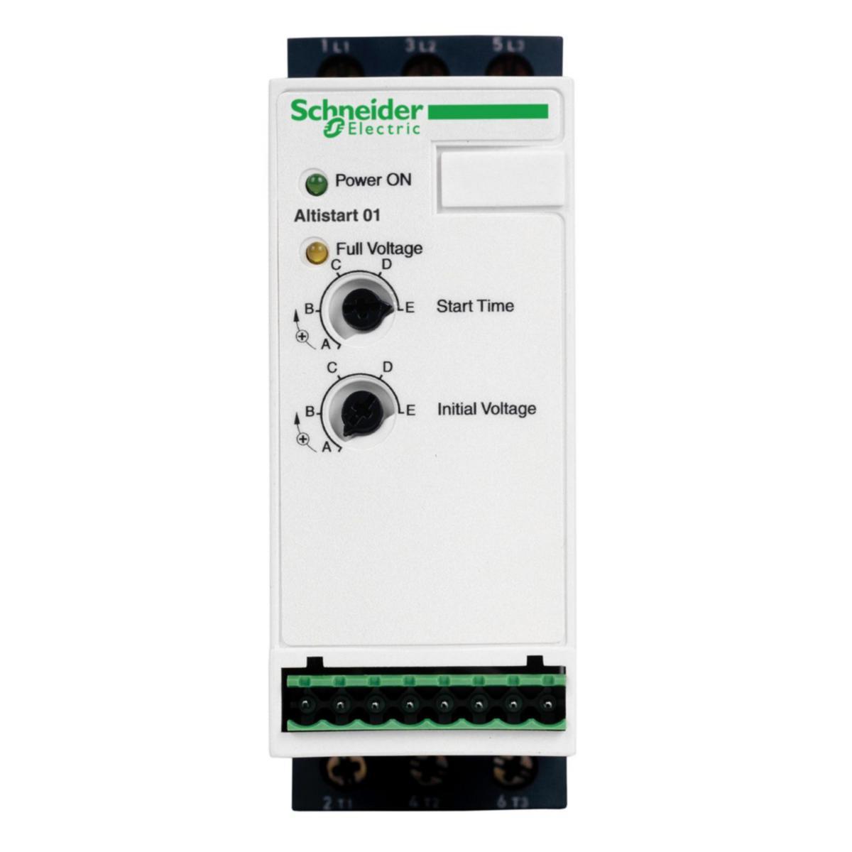 Mykstarter Schneider Altistart 01 0.37 til 15 kW - Mykstarter 12A 110-480V for 1-fas motor kun myk start