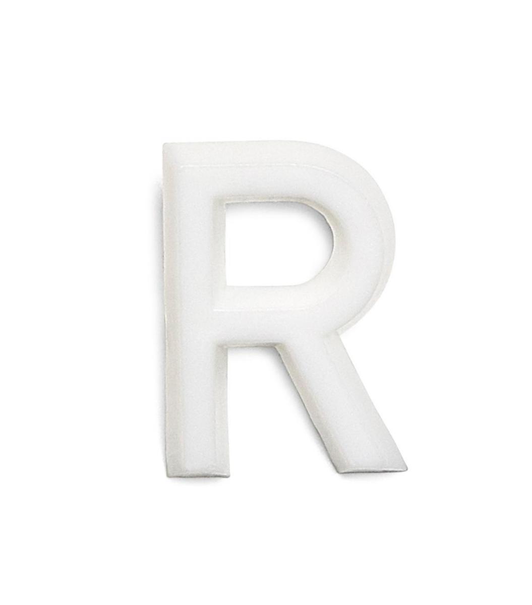Bokstaver av plast 13 mm - Bokstav R -1002 Habo 13mm hvit