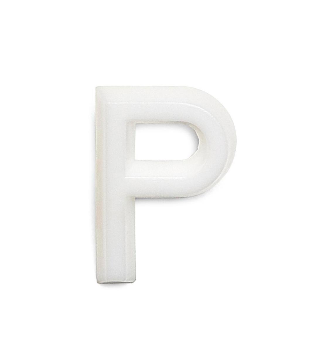 Bokstaver av plast 13 mm - Bokstav P -1002 Habo 13mm hvit