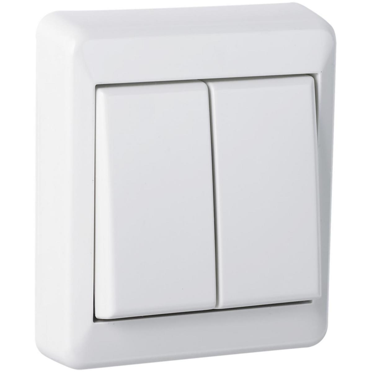 Bryter 2x1pol Påvegg RS Nordic - RS 5 bryter P RH RS Nordic 2x1 polet utenpåligg
