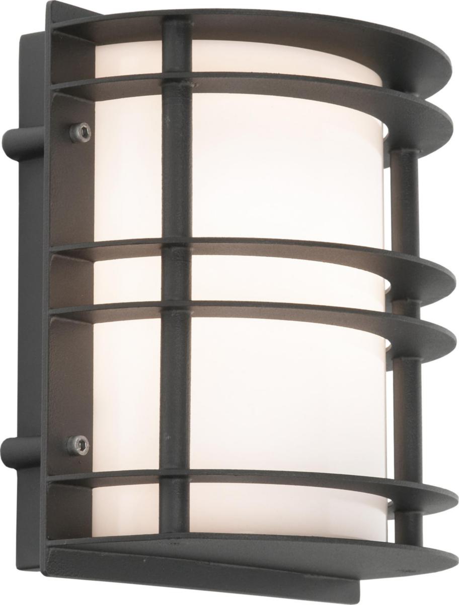 Veggarmatur Norlys Stockholm 220 - Vegglampe Stockholm 220 sort for 60W E27 med opal skjerm