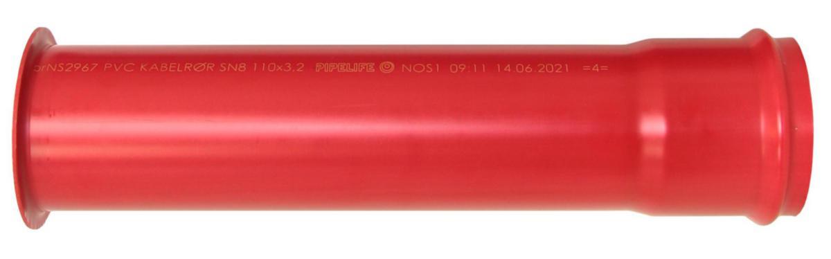 Trompetmuffe PVC, Pipelife - 110 mm x 50 cm Trompetmuffe Rød PVC Protectline