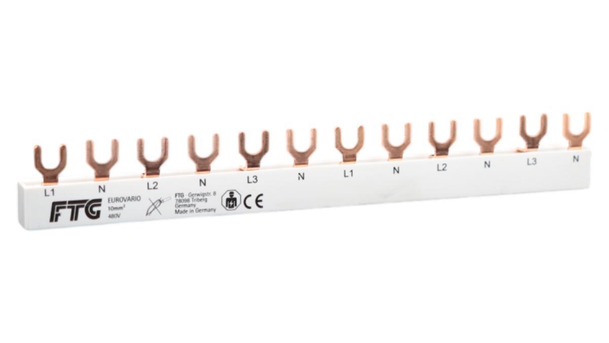 Samleskinne for sikringer Stansefabrikken - Samleskinne 12M L1+N L2+NL3+N