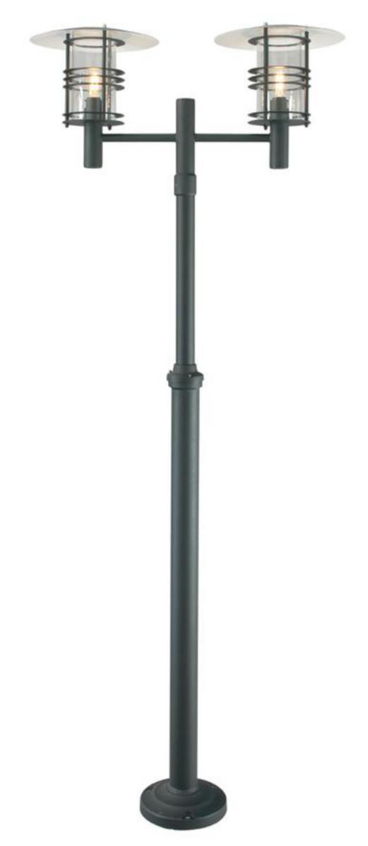 Stolpearmatur Norlys Stockholm 283 - Stockholm 283 Sort E27. 2x77W Halo.max. IP54.KLII