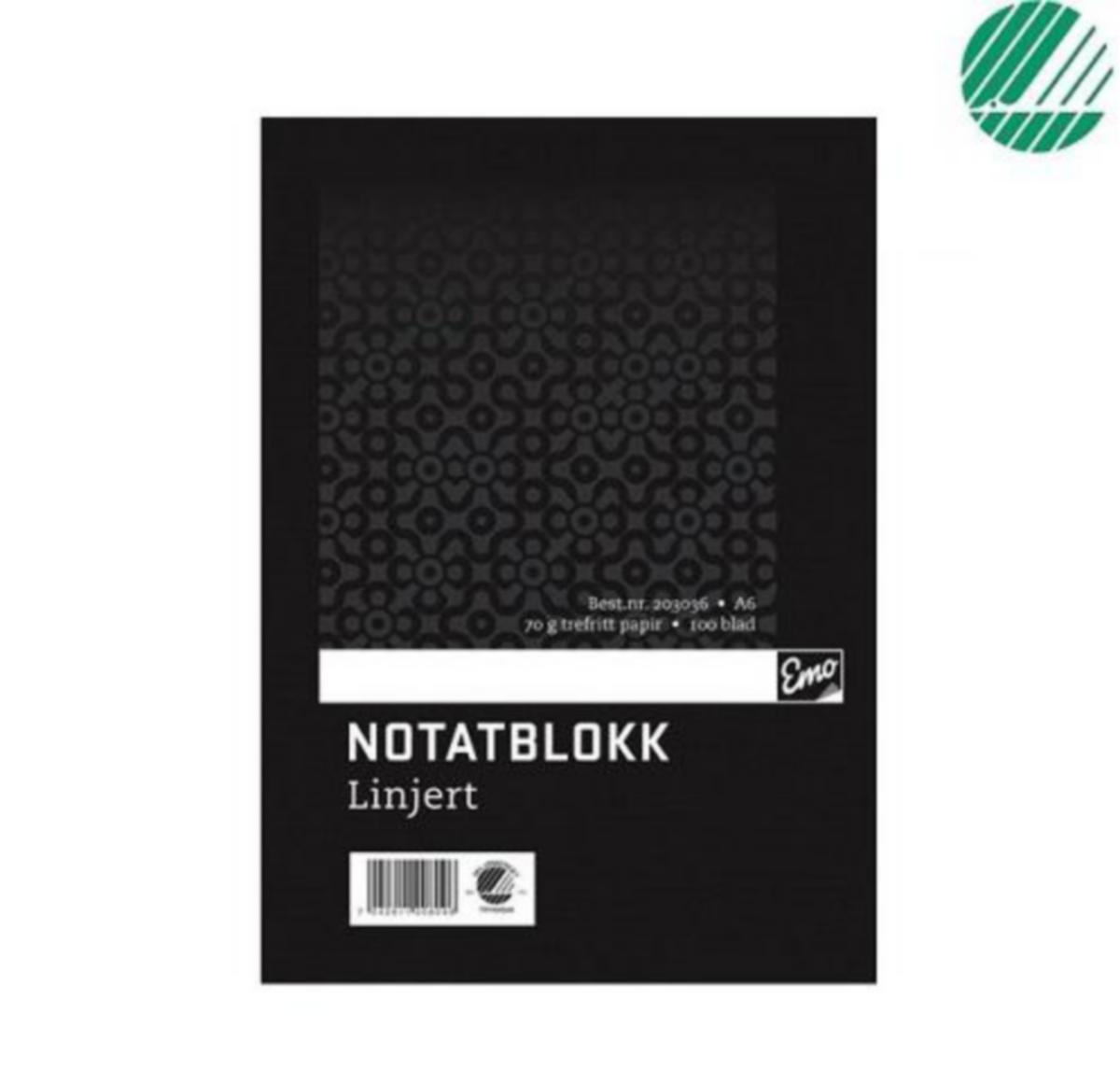 Notatblokk EMO - Notatblokk A6 spiral linjert EMO 70g 100 blad