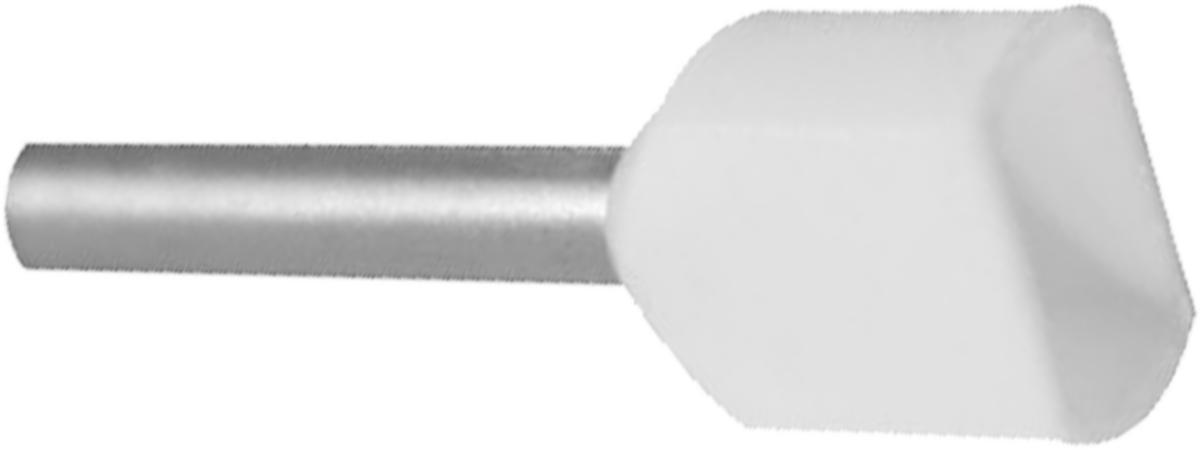 Endehylser Abiko isolerte for 2 kabler - tvillinghylse - Endehylse tvilling 0.75 hvit 