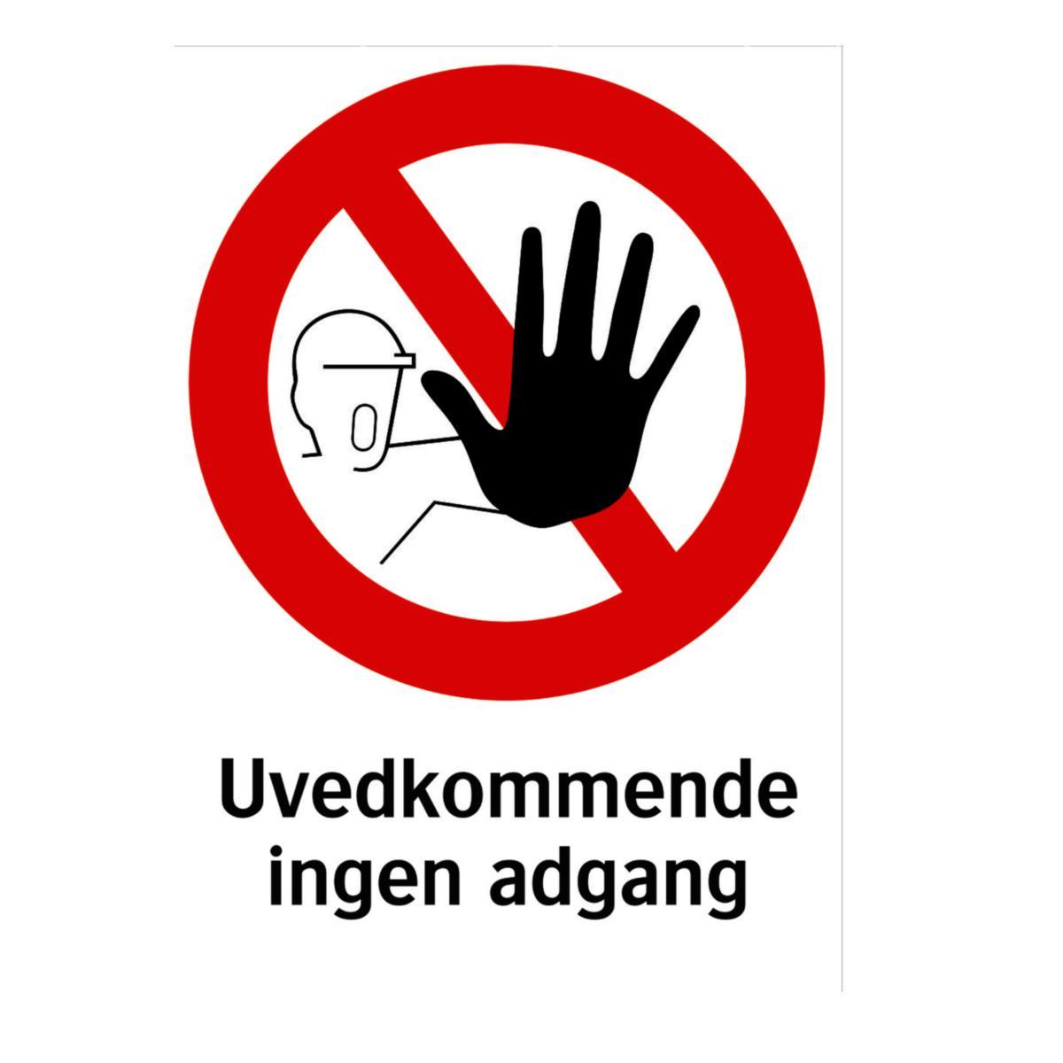 Skilt Systemtext "Uvedkommende ingen adgang" - Skilt Uvedkommende ingen adg. Systemtext 297x420mm Alu