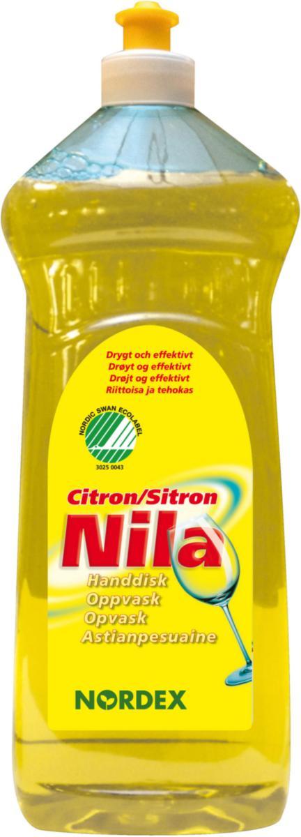 Oppvaskmiddel Nila Citron 1L - Oppvaskmiddel Nila Sitron Nordex 1L
