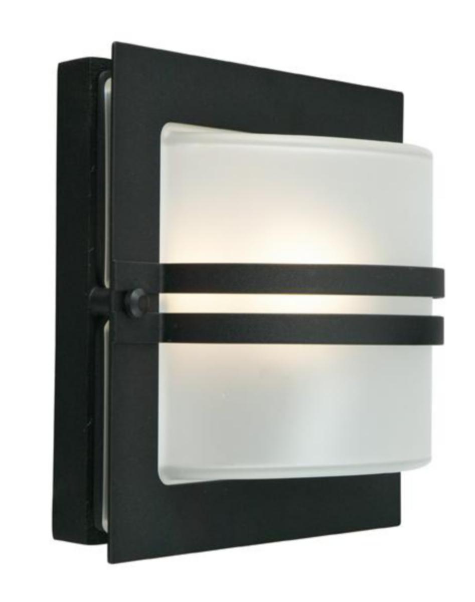 Veggarmatur Norlys Bern - Vegglampe Bern 651 sort med frosted glass