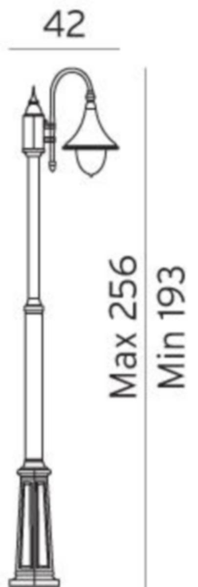 Stolpearmatur Norlys Firenze kl. II - Stolpelampe Firenze 810 hvit telesk.mast