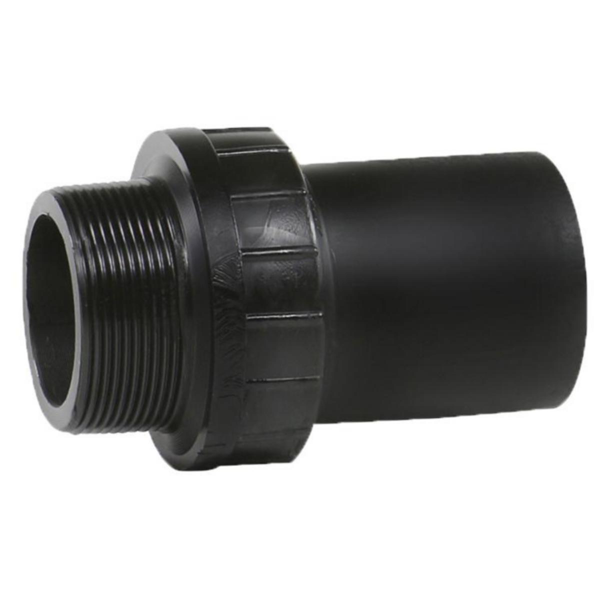 Nippelmuffe lang PE100 med utvendig gjenge NIFE-L, GPA - 50mm x 1 1/2" lang nippelmuffe PE100 SDR11 m/utv. gjenger