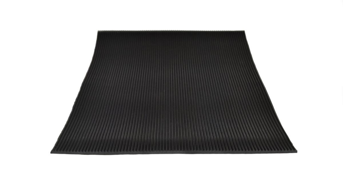 Gummimatte smalriflet - Gummimatte smalriflet IP 3x1400mm sort 10m/rl