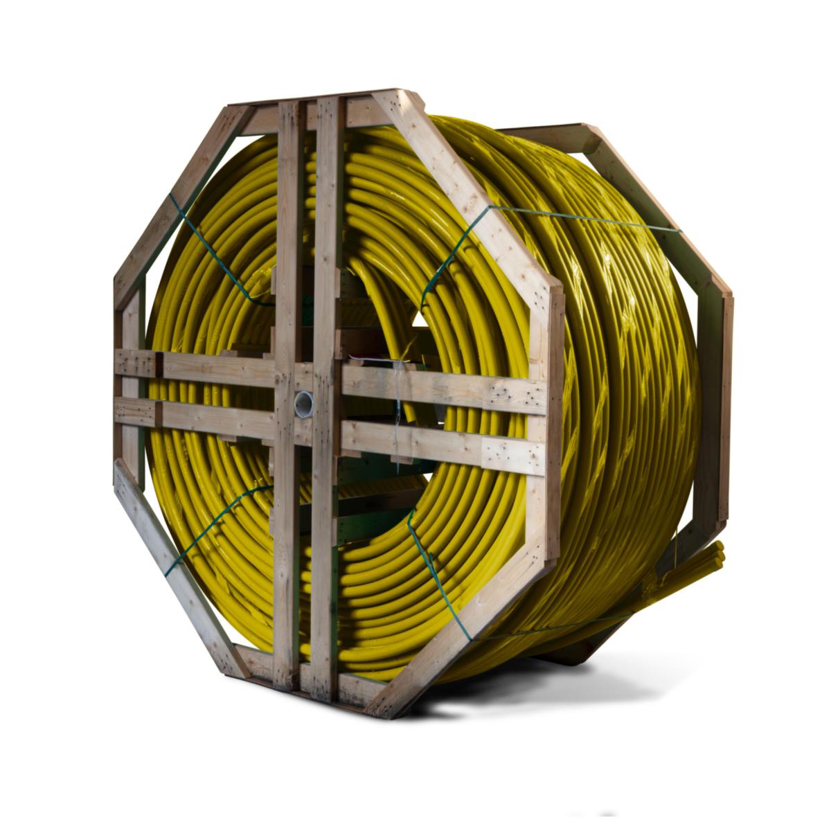 Fiberkabelrør PE SUB på trommel, Infraplast - 3 x 40mm-L SUB Fiberkabelrør Gul L=500 mtr. m/trommel