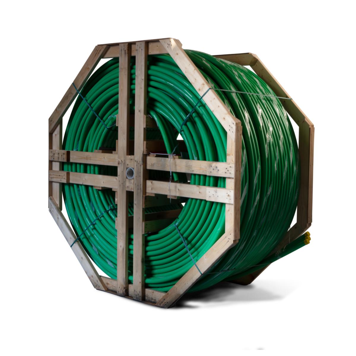 Fiberkabelrør PE SUB på trommel, Infraplast - 3 x 40mm-L SUB Fiberkabelrør Grønn L=500 mtr. m/trommel