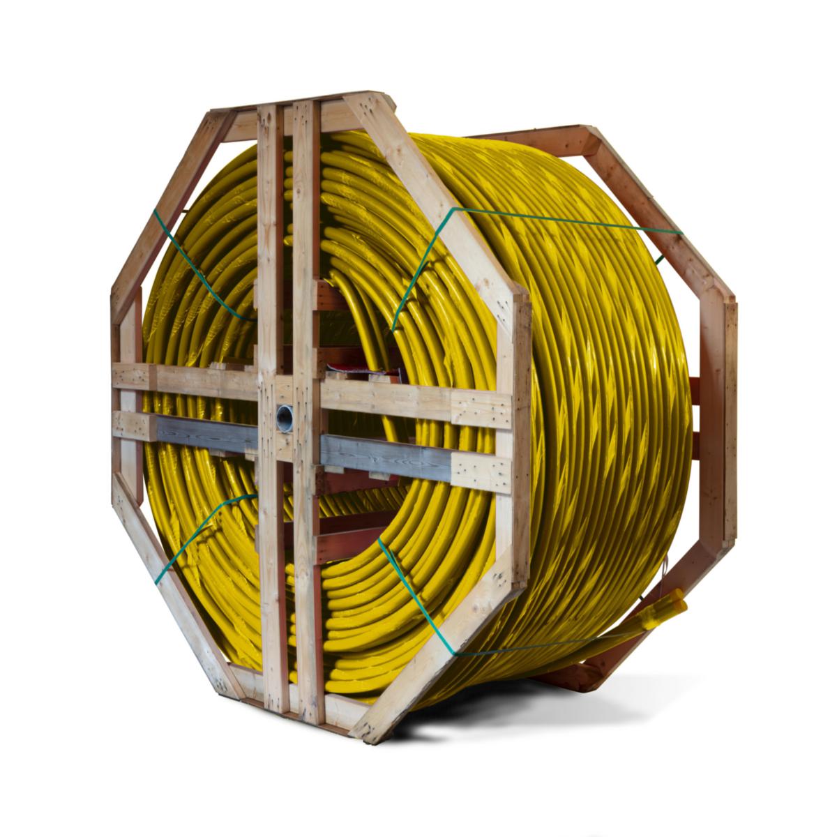 Fiberkabelrør PE SUB på trommel, Infraplast - 2 x 40mm-L SUB Fiberkabelrør Gul L=750 mtr. m/trommel