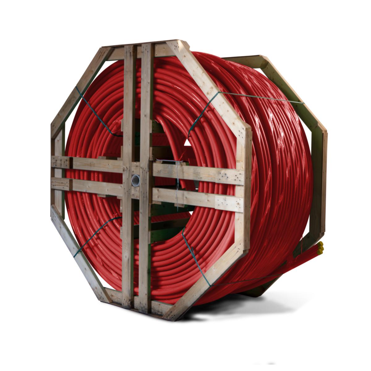 Fiberkabelrør PE DL på trommel, RØD Infraplast - 3 x 40mm-L DL Fiberkabelrør Rød L=500 mtr. m/trommel