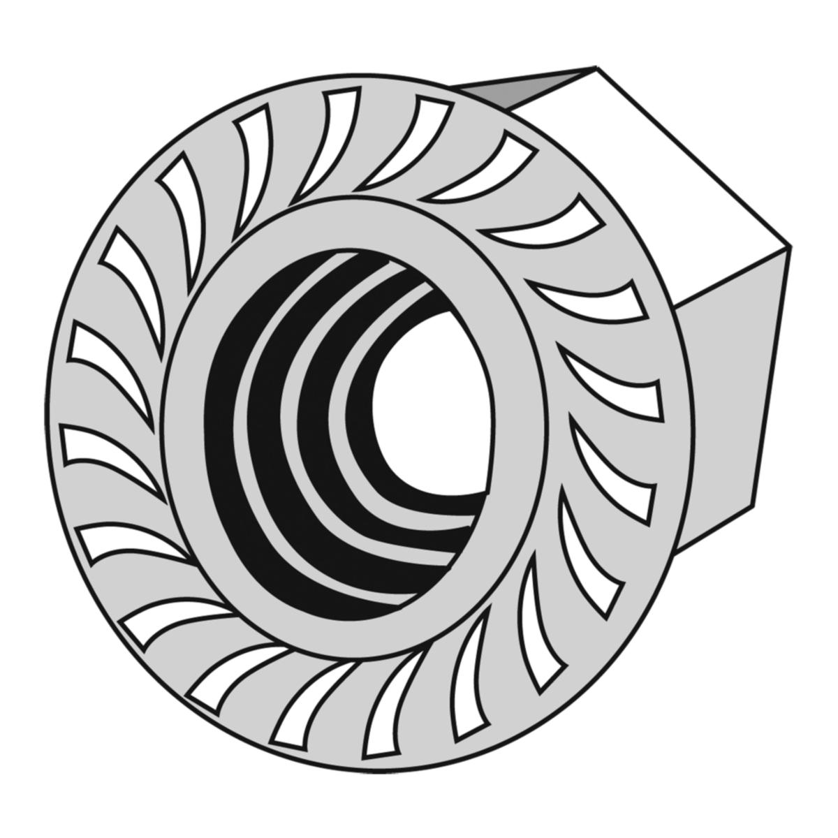 Flensmutter Øglænd - Flensmutter M6 Din 6923 EL.ZN