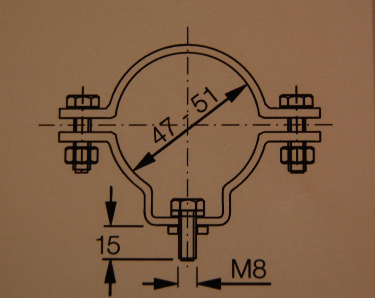 Rørklammer ELLK armatur Cooper Crouse-Hinds - R22 1 1/2" rørklamm.M8X20mm(par)