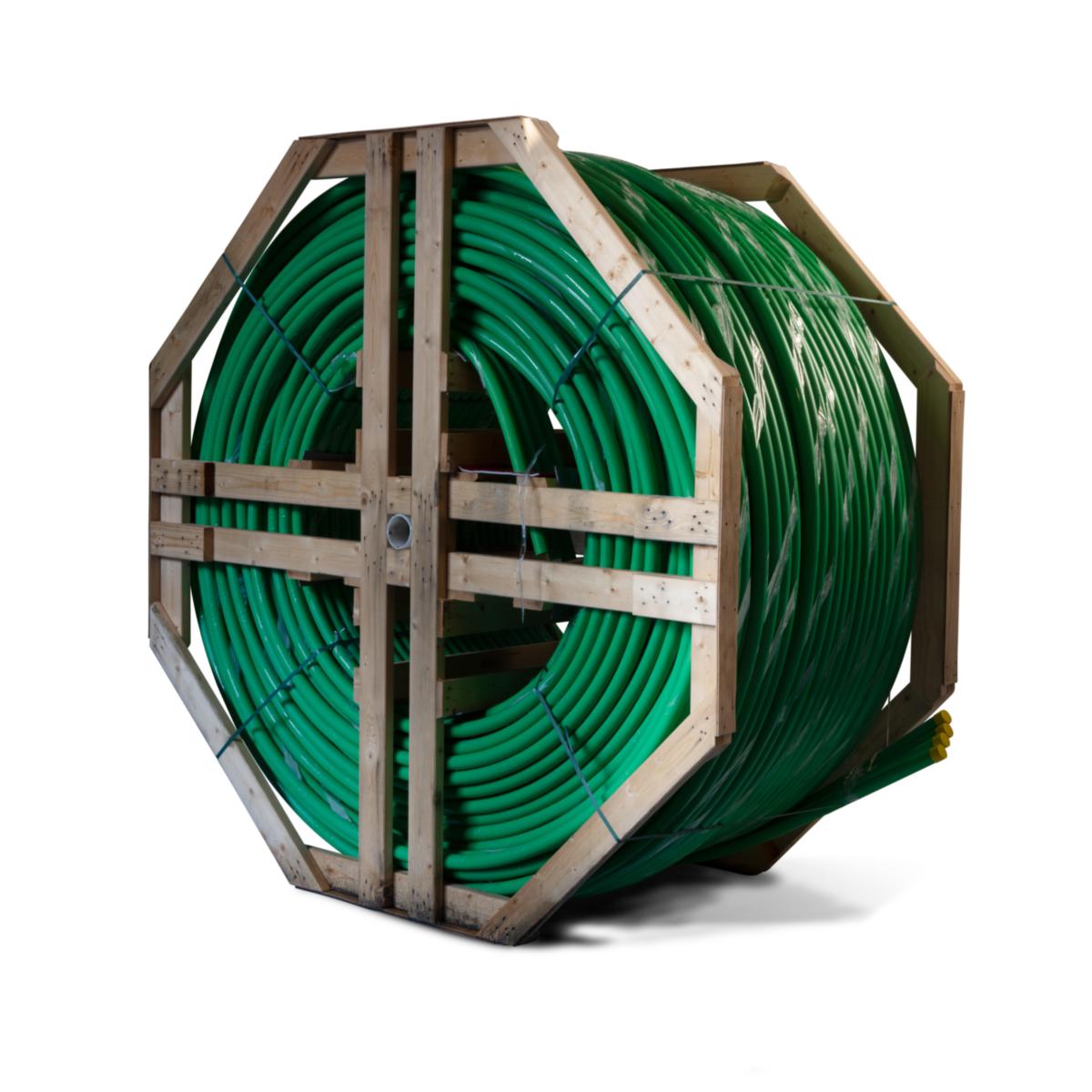 Fiberkabelrør PE DL på trommel, GRØNN Infraplast - 4 x 40mm-L DL Fiberkabelrør Grønn L=375 mtr. m/trommel