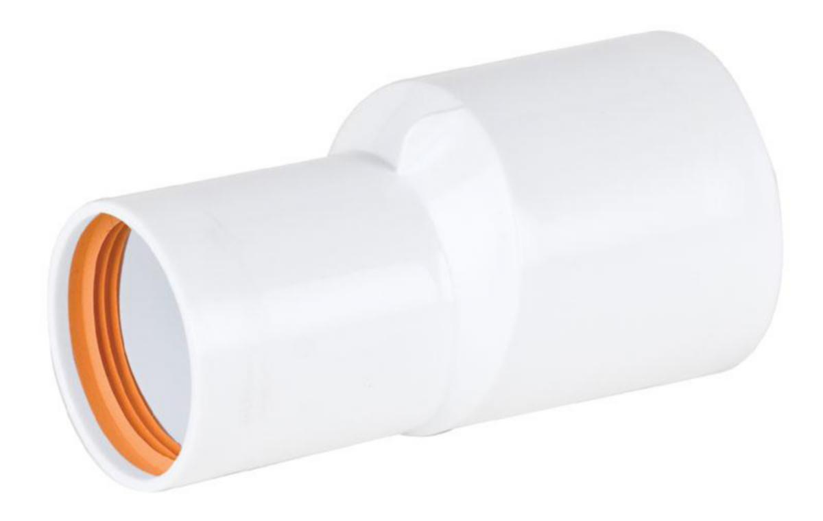 Overgangsmuffe med innstikk, Faluplast - 50 x 40 mm Overgangsmuffe Falu Vulk Hvit