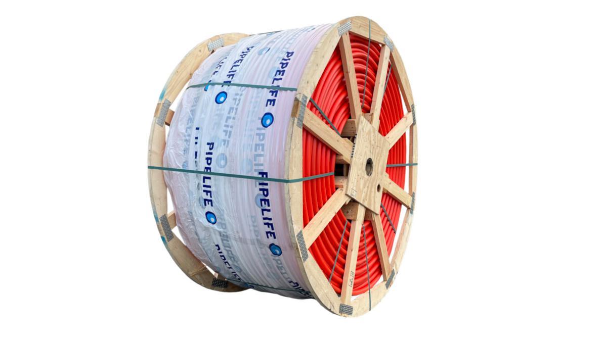Fiberkabelrør PE DL på trommel, Pipelife - 1 x 40mm PE DL fiberrør Rød 1500 mtr inkl. trommel