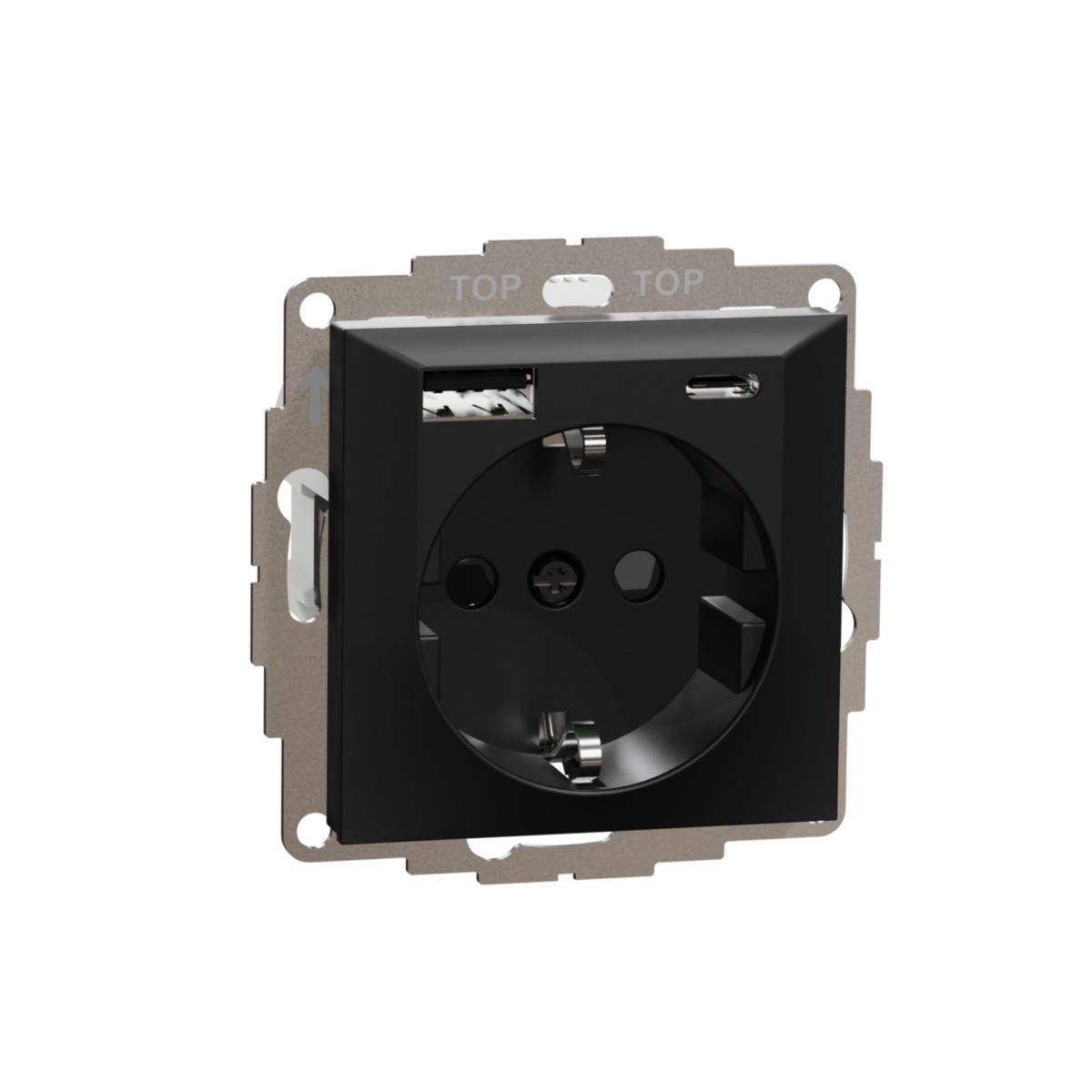 Plus USB A+C / enkel stikk Elko - Plus USB A+C / enkel stikk SO