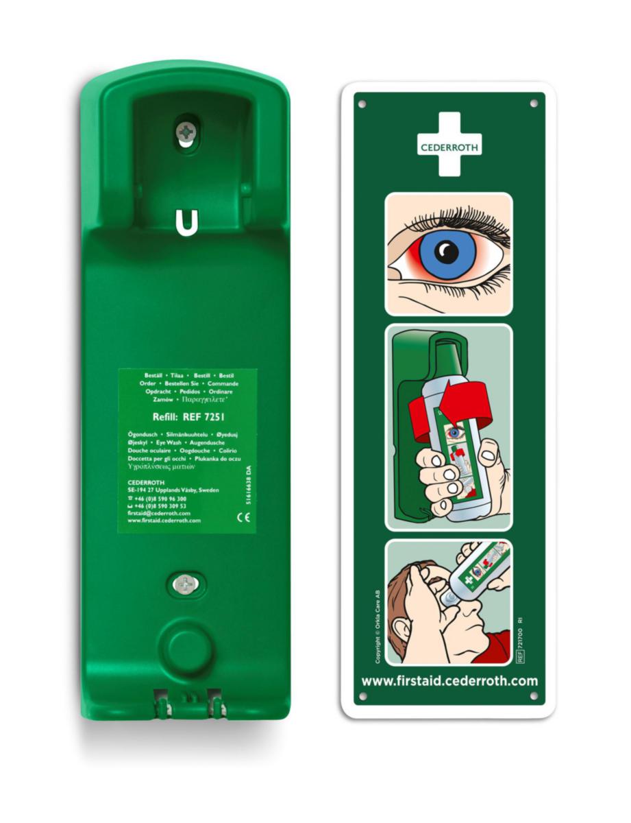 Veggbrakett Cederroth øyedusjflaske 500ml - Veggbrakett øyeskyll Cederroth 82X262X70mm 1 flaske
