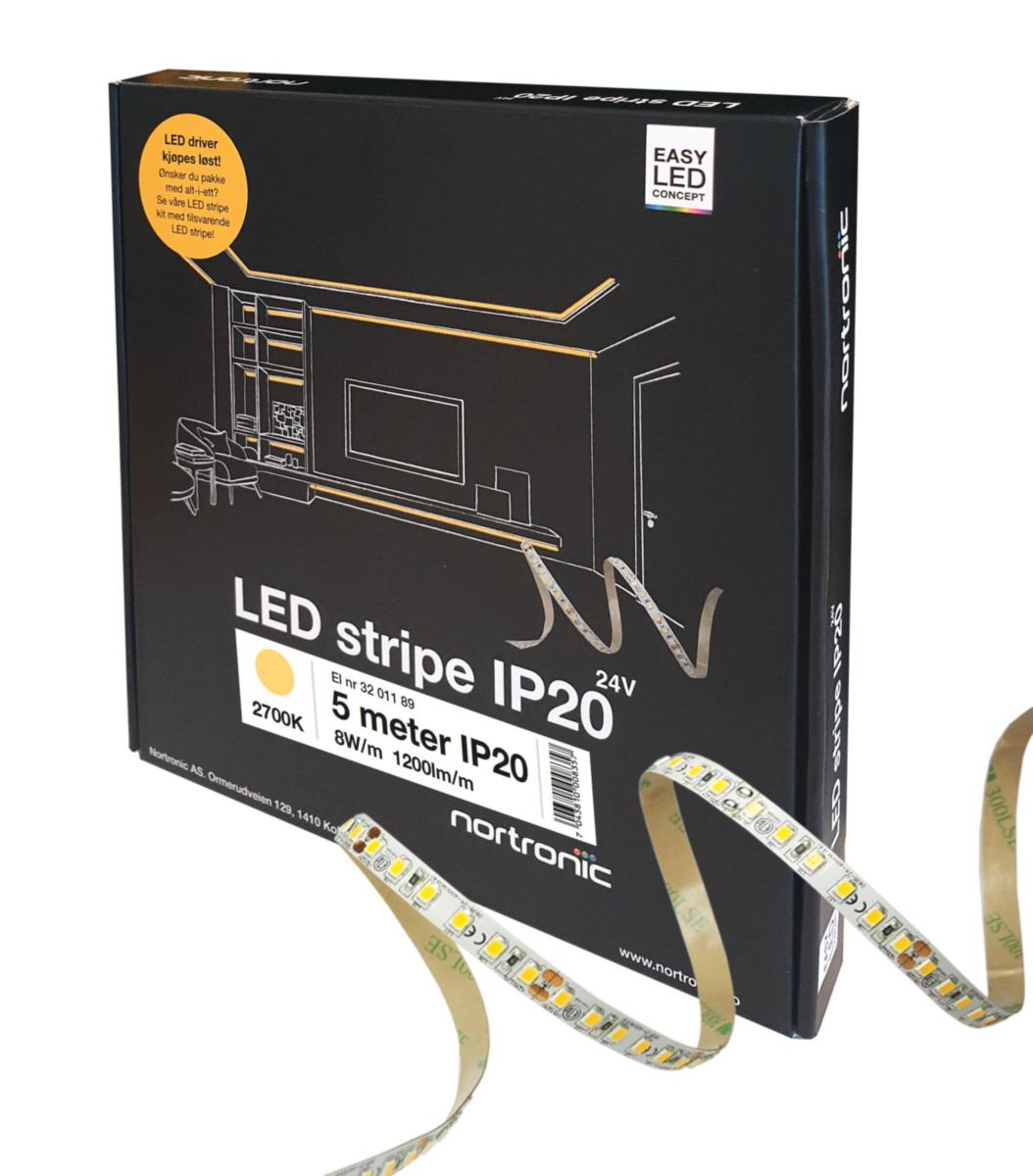 LED stripe Nortronic ELC 827 24V 8W - LEDstrip ELC 827 24V 8W 1200lm 5m IP20