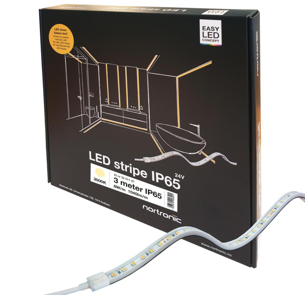 LED stripe Nortronic ELC 830 24V 8W - LEDstrip ELC 830 24V 8W 1040lm 3m IP65