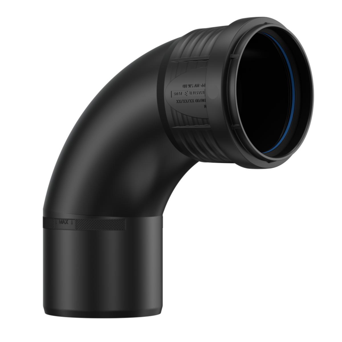 Langbend 87,5° med 1 muffe PP, Master3Plus - 75 mm x 87,5° bend. lang Master3Plus