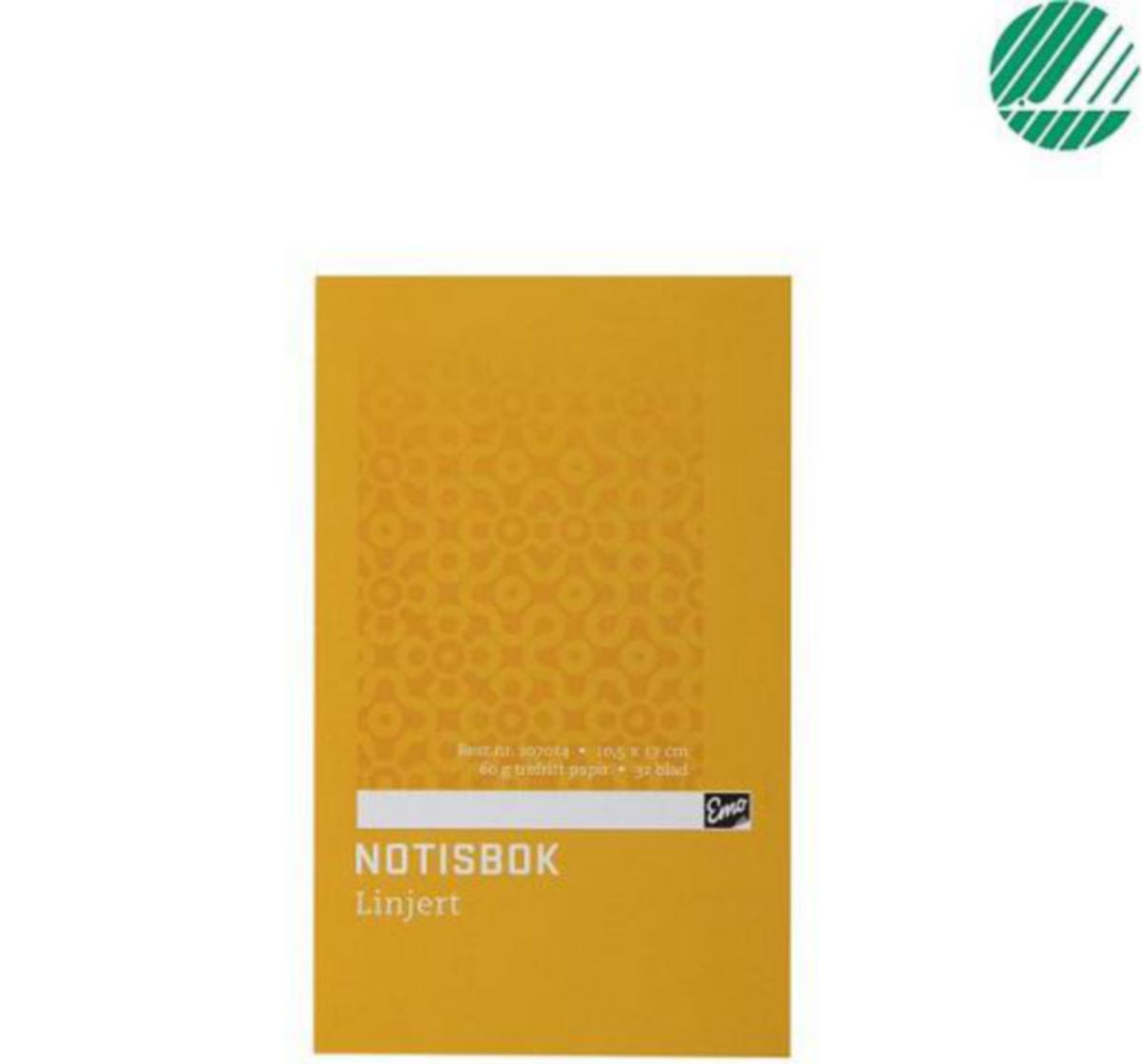 Notisblokk EMO - Notisbok 10.5x17cm linjert EMO 32 blad