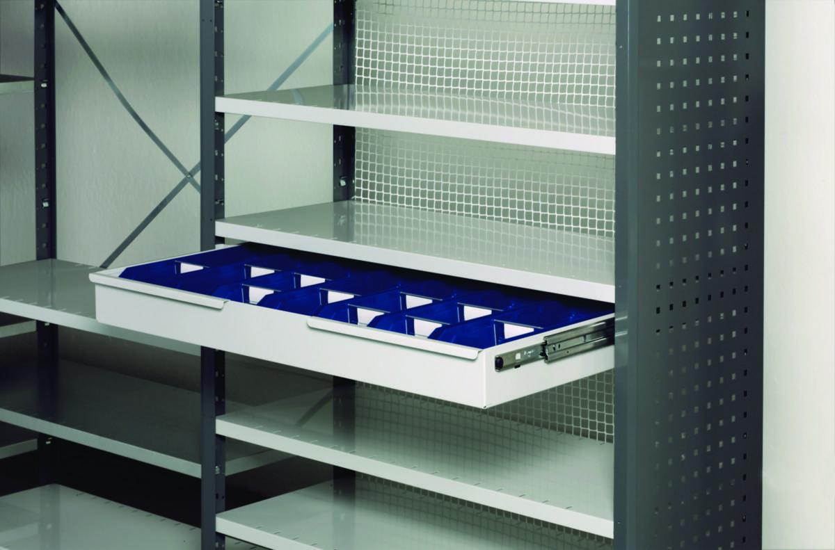 Skuffe til skap V06 - Småvarereol V06 uttrekksskuff SM 100x400x9.5cm lys grå