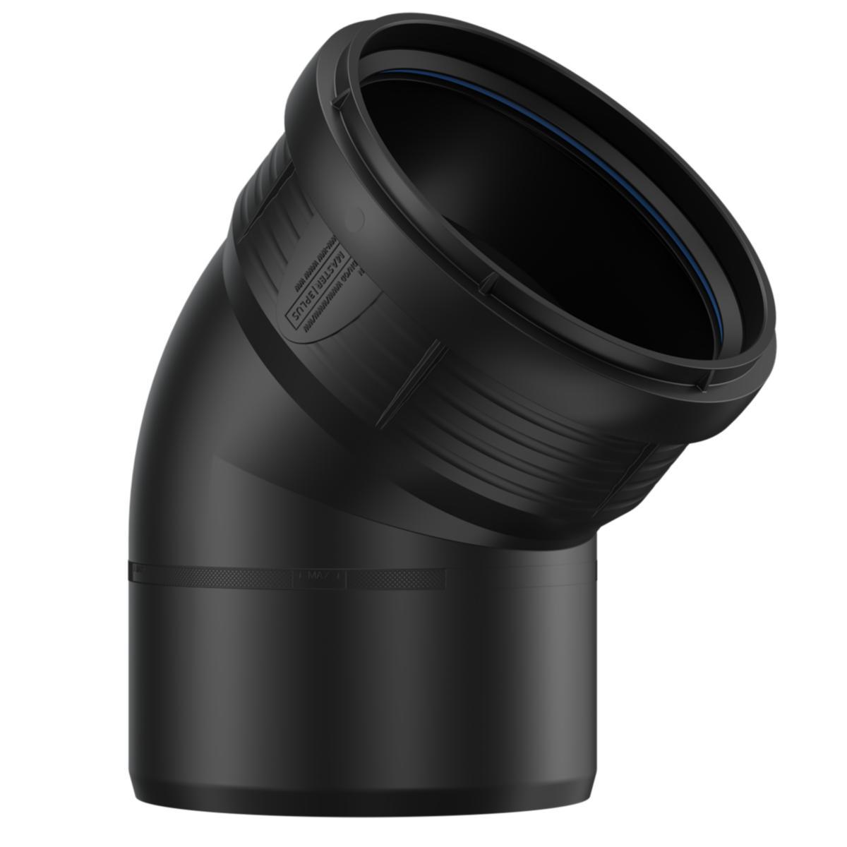 Bend 45° med en muffe PP, Master3Plus - 160 mm x 45° bend Master3Plus