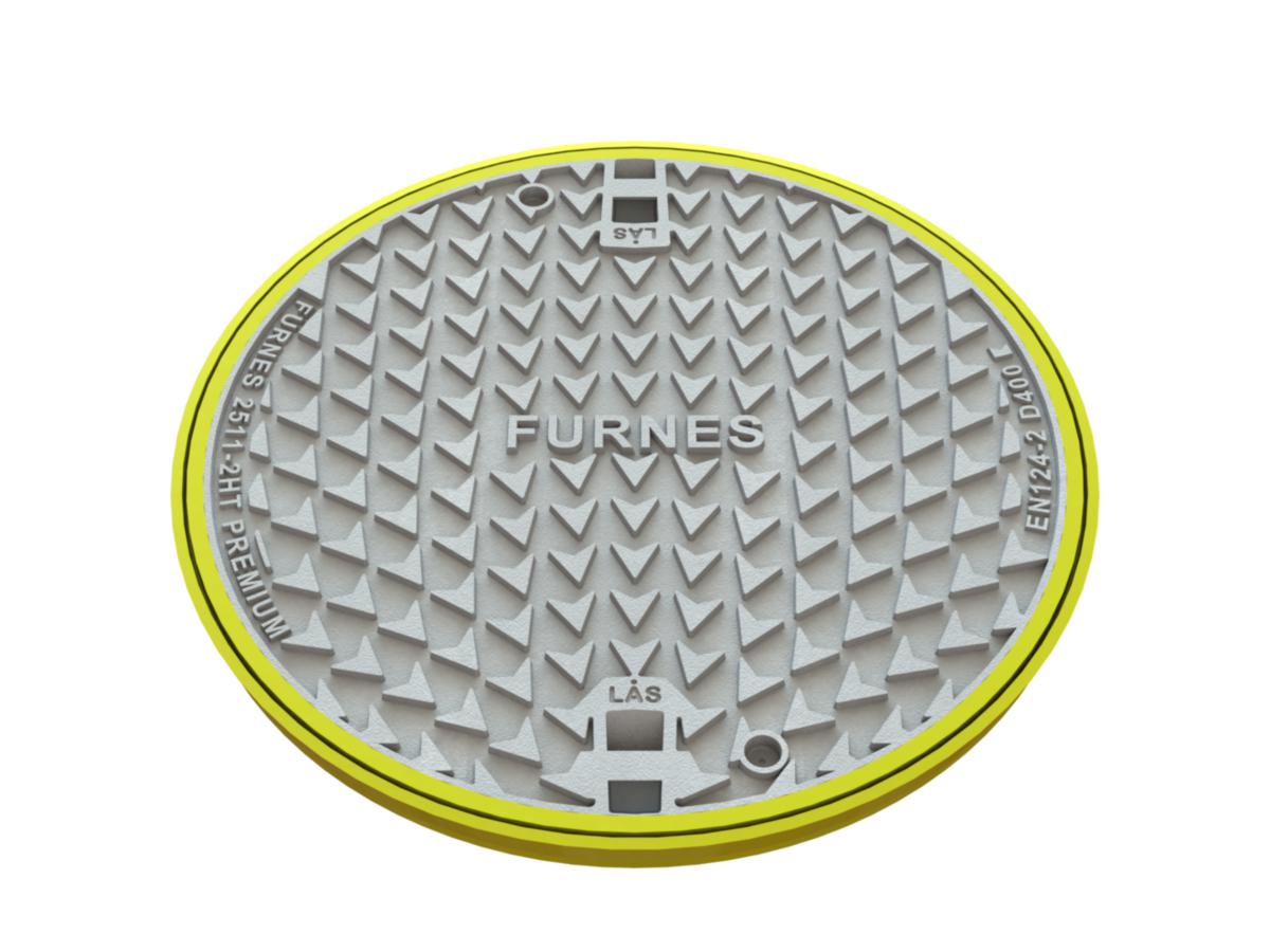 Kumlokk Premium 2511HT, Furnes - Furnes 800 Premium lokk 2511HT gul pakn. lås og 2 spetthull