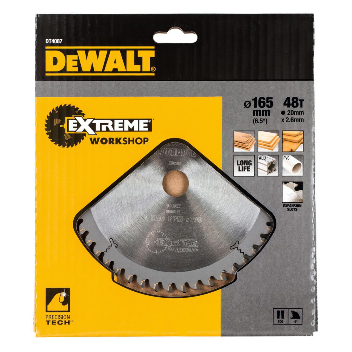 Sirkelsagblad DeWalt Serie 40 HM - Sirkelsagblad DT4087 DeWalt Ø165X20mm 48T