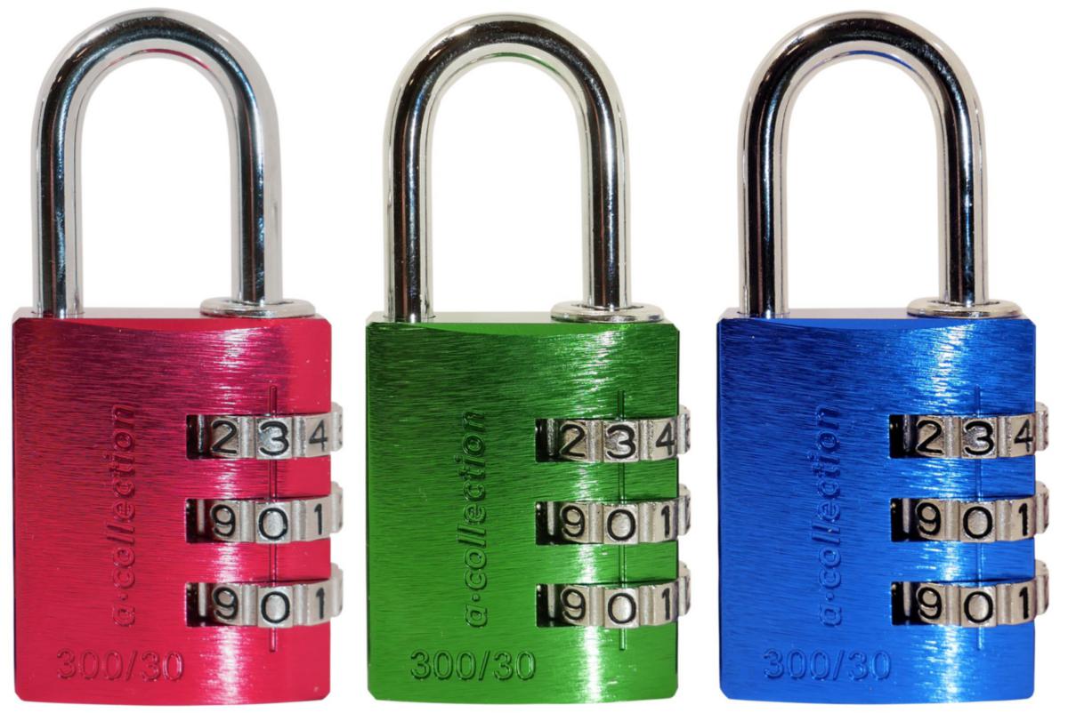 Hengelåssett a-collection 300/30 kombinasjon - Hengelås Komb a-col 300/30 3st B30mm BH26mm sølv