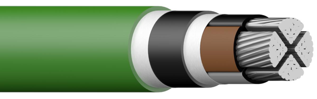 TFXP Prysmian m/Aluminiumsleder Jordkabel 1 kV ELPEX - TFXP 1KV 4G50 AFV GRØNN 