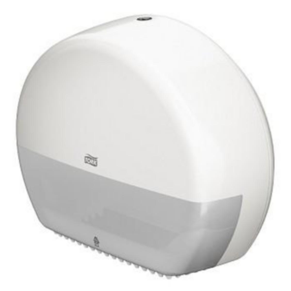 Dispenser Mini Jumbo T2 Tork - Dispenser toalettpapir Jumbo Tork Mini Elevation hvit T2