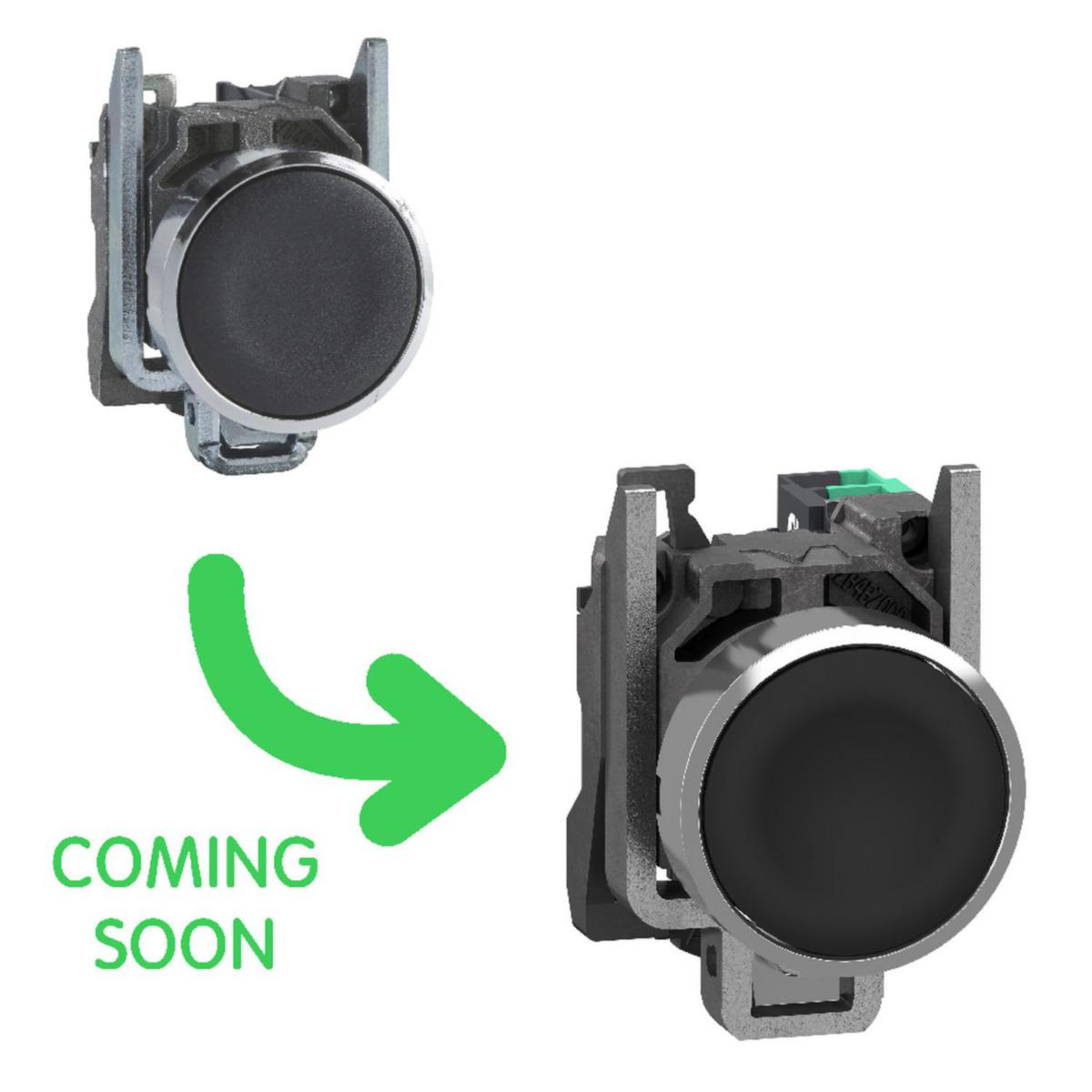 Lystrykknapp Schneider - Trykknapp sort 1xNO push-in