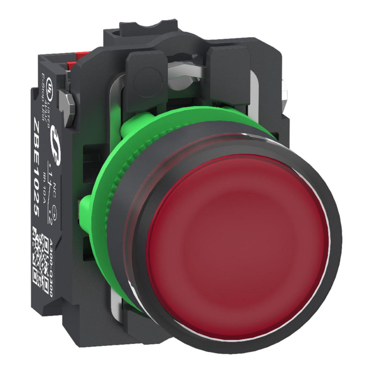 Lystrykknapp Schneider - Lystrykknapp rød 24V 1xNO+1xNC