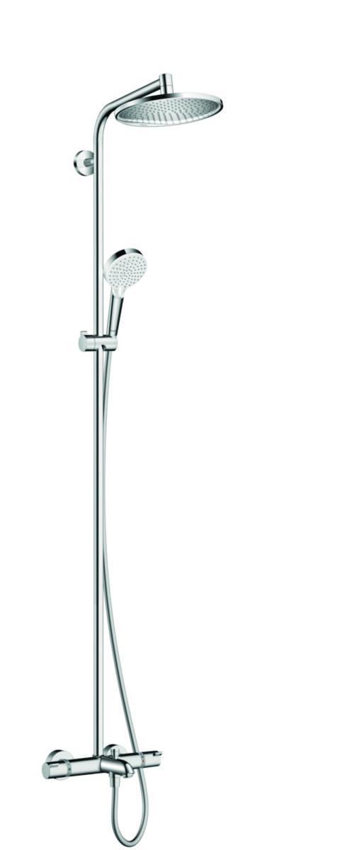 Takdusjpakke Crometta S 240 Showerpipe t/kar, hansgrohe - HG takdusjpakke Crometta S 240 t/kar krom